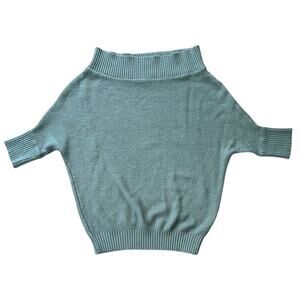 TCEC Off The Shoulder Pearl Green Dolman Short Sleeve Sweater Large